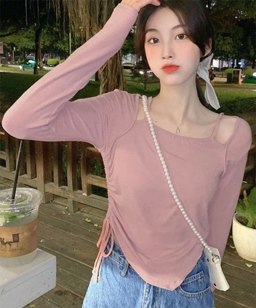 urge：（アージコロン ）の「【URGE：】キャミソール付き　トップス（Tシャツ/カットソー・レディース・ブラック/ホワイト/ピンク・SMALL/MEDIUM/LARGE/X-LARGE）」の6枚目の写真