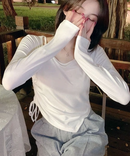 urge：（アージコロン ）の「【URGE：】キャミソール付き　トップス（Tシャツ/カットソー・レディース・ブラック/ホワイト/ピンク・SMALL/MEDIUM/LARGE/X-LARGE）」の8枚目の写真