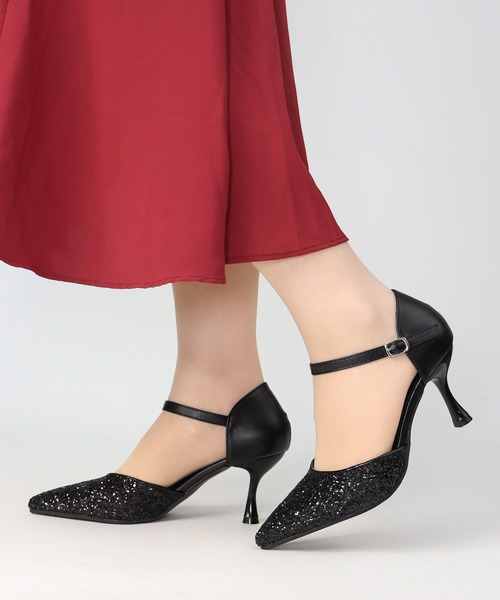 LibertyDoll(リバティードール)の「LIBERTYDOLL/グリッター ポインテッドトゥ セパレート アンクルストラップパンプス 7.5cmヒール(1210)(パンプス・レディース・ブラック/シルバー/ゴールド・S/M/L/LL/3L/SS)」の7枚目の写真
