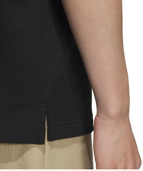adidas(アディダス)の「adidas WAFFLE SHORT SLEEVE POLO / アディダス ワッフル ショート スリーブ ポロ【SP】(ポロシャツ・メンズ・ブラック・XS/XXL/XL/L/M/S)」の6枚目の写真