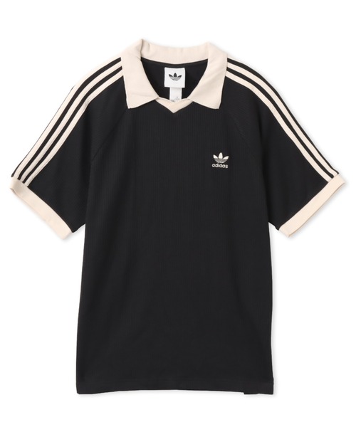 adidas(アディダス)の「adidas WAFFLE SHORT SLEEVE POLO / アディダス ワッフル ショート スリーブ ポロ【SP】(ポロシャツ・メンズ・ブラック・XS/XXL/XL/L/M/S)」の4枚目の写真