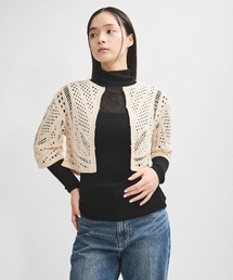 ADAM ET ROPE' | 【オケージョン】ハーフスリーブレースボレロ(カーディガン/ボレロ)