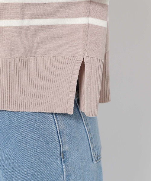 mysty woman(ミスティウーマン)の「ボーダーボートネックプルオーバー 288615(ニット/セーター・レディース・オフホワイト/グレイッシュベージュ/ネイビー・FREE)」の17枚目の写真