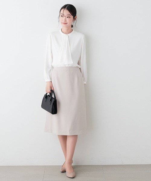 anyfee（エニフィー）の「【anyfee】セミタイトスカート/セレモニー オケージョン オフィス（上下別売り）（スーツスカート・レディース・ブラック/グレー/ベージュ/ネイビー・LL/3L/4L/5L）」の3枚目の写真