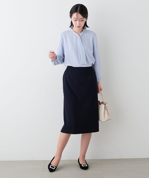 anyfee（エニフィー）の「【anyfee】セミタイトスカート/セレモニー オケージョン オフィス（上下別売り）（スーツスカート・レディース・ブラック/グレー/ベージュ/ネイビー・LL/3L/4L/5L）」の7枚目の写真