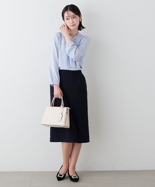 anyfee（エニフィー）の「【anyfee】セミタイトスカート/セレモニー オケージョン オフィス（上下別売り）（スーツスカート・レディース・ブラック/グレー/ベージュ/ネイビー・LL/3L/4L/5L）」の6枚目の写真