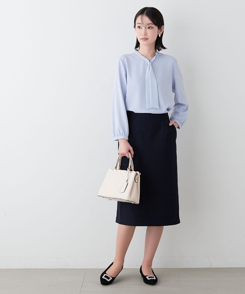 anyfee（エニフィー）の「【anyfee】セミタイトスカート/セレモニー オケージョン オフィス（上下別売り）（スーツスカート・レディース・ブラック/グレー/ベージュ/ネイビー・LL/3L/4L/5L）」の5枚目の写真