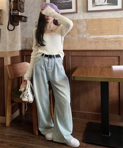 FREE STYLISTS（フリー スタイリスト）の「リボン付きリブニットトップス（ニット/セーター・レディース・ブラック/ブラウン/ライトベージュ・FREE）」の15枚目の写真