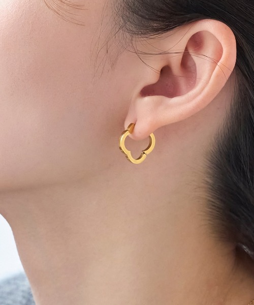 金属アレルギー対応】ストレートワンタッチフープピアス/サージカル