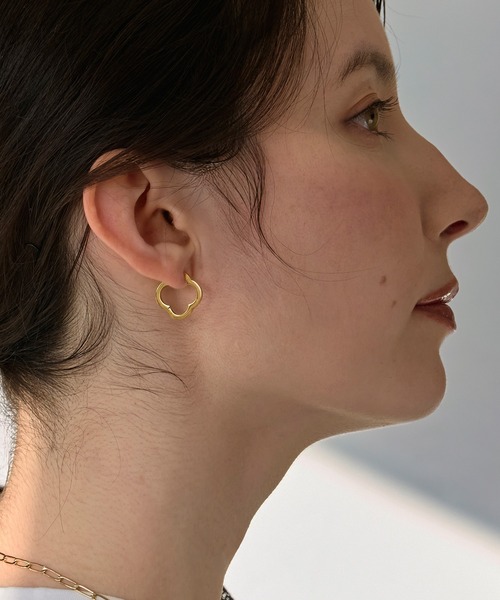金属アレルギー対応】ストレートワンタッチフープピアス/サージカル