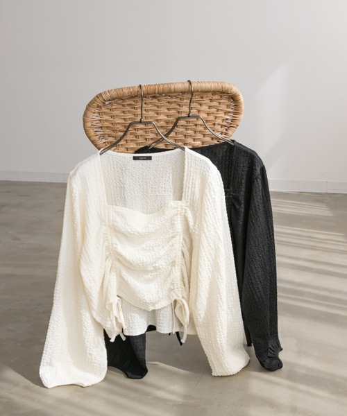 CLETTE(クレット)の「スクエアネックシャーリングプルオーバー(Tシャツ/カットソー・レディース・ブラック/アイボリー・4L/3L/LL)」の8枚目の写真