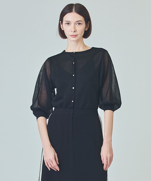 GRACE CLASS（グレースクラス）の「ラメシアーニットトップ（ニット/セーター・レディース・ブラック/ホワイト/グレー・36）」の9枚目の写真