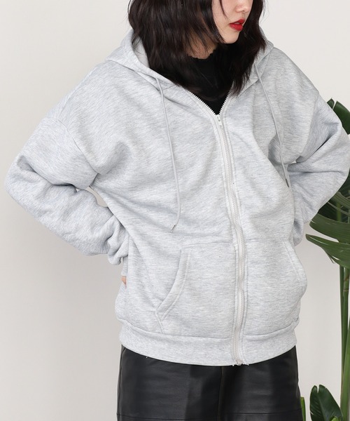 ROOPTOKYO（ループトウキョウ）の「ベーシック 同色無地ジップアップパーカー（パーカー・メンズ・ブラック/グレー・M/XL/L）」の8枚目の写真