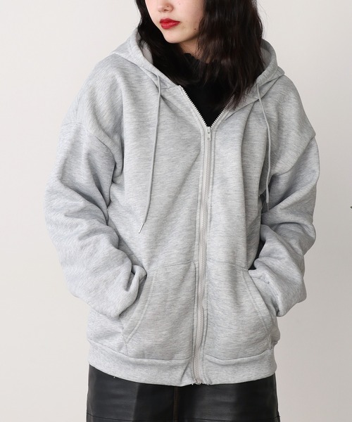 ROOPTOKYO（ループトウキョウ）の「ベーシック 同色無地ジップアップパーカー（パーカー・メンズ・ブラック/グレー・M/XL/L）」の7枚目の写真