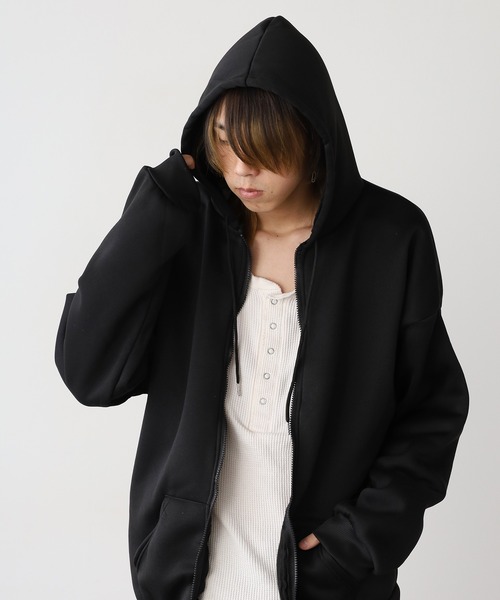 ROOPTOKYO（ループトウキョウ）の「ベーシック 同色無地ジップアップパーカー（パーカー・メンズ・ブラック/グレー・M/XL/L）」の16枚目の写真