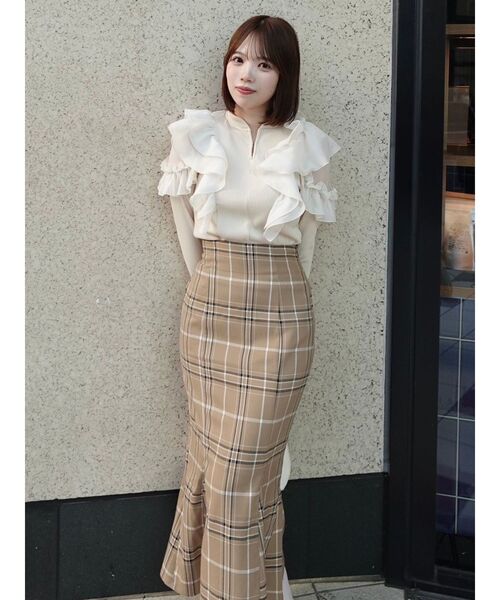 dazzlin（ダズリン）の「ハイウエストアソートナロースカート（スカート・レディース・ベージュ/ブラウン/その他/ブルー/グレー・MEDIUM/SMALL/X-SMALL）」の16枚目の写真