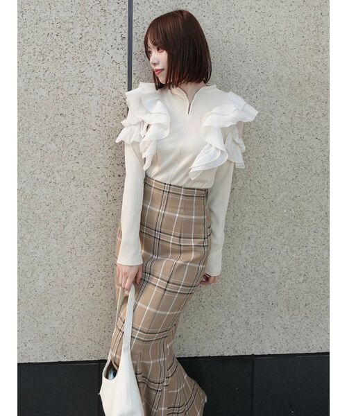 dazzlin（ダズリン）の「ハイウエストアソートナロースカート（スカート・レディース・ベージュ/ブラウン/その他/ブルー/グレー・MEDIUM/SMALL/X-SMALL）」の17枚目の写真