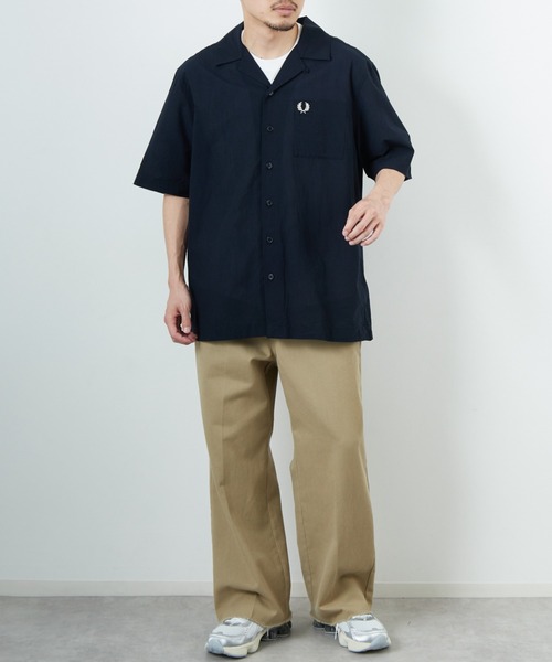 FRED PERRY/フレッドペリー] クレープコットン ショートスリーブ