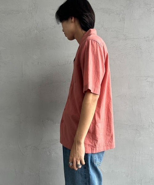 FRED PERRY（フレッドペリー）の「[FRED PERRY/フレッドペリー] クレープコットン ショートスリーブオープンカラーシャツ（シャツ/ブラウス・レディース・ネイビー/サックスブルー/ピンク・S/M/L）」の22枚目の写真