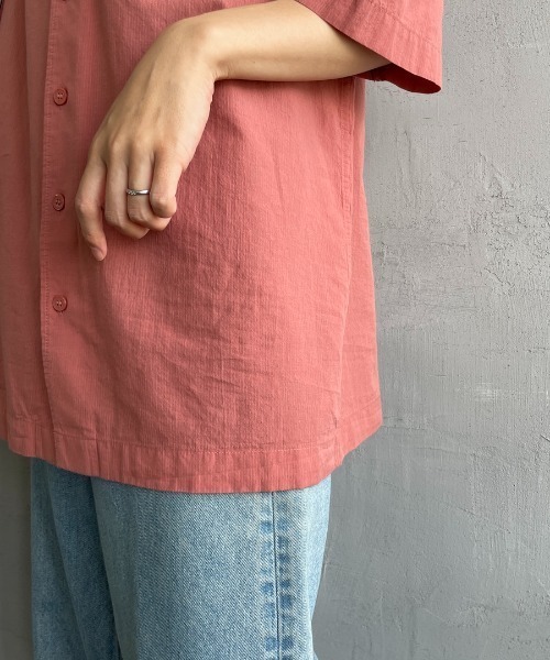 ブラウス シャツ 「FRED PERRY/フレッドペリー」 クレープコットン ショートスリーブオープンカラーシャツ レディース メンズ FRED PERRY ブラウス シャツ 「FRED PERRY/フレッドペリー