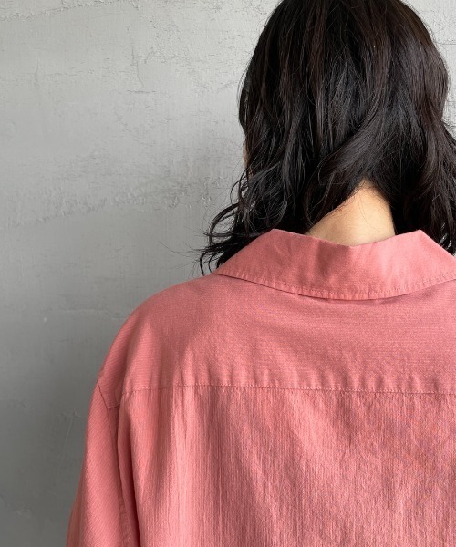 FRED PERRY（フレッドペリー）の「[FRED PERRY/フレッドペリー] クレープコットン ショートスリーブオープンカラーシャツ（シャツ/ブラウス・レディース・ネイビー/サックスブルー/ピンク・S/M/L）」の19枚目の写真