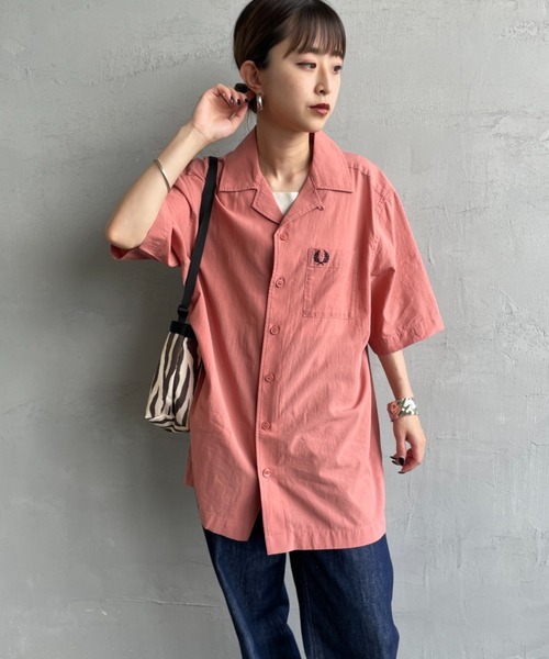 FRED PERRY/フレッドペリー] クレープコットン ショートスリーブ