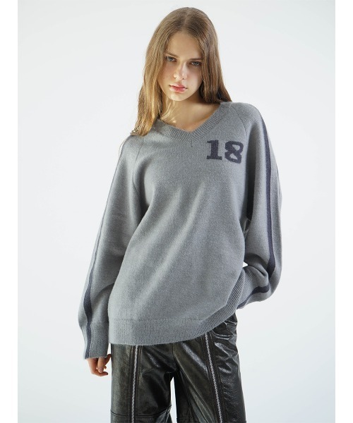 【セール】NUMBERING V-NECK KNIT（ニット/セーター）｜:ETHROF（イーサオブ）