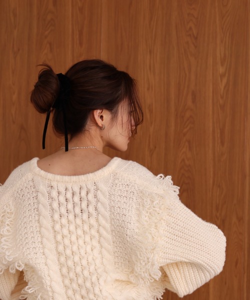 Bab（バブ）の「ベロアリボンシュシュ（シュシュ・レディース・ブラウン/ブラック・ONESIZE）」の9枚目の写真