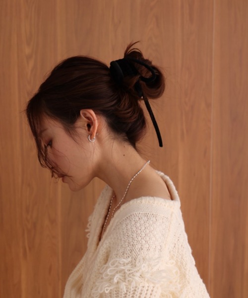 Bab（バブ）の「ベロアリボンシュシュ（シュシュ・レディース・ブラウン/ブラック・ONESIZE）」の8枚目の写真