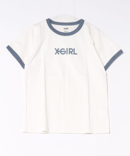 X-girl(エックスガール)の「X-GIRL/エックスガール LOGO S/S RINGER CLASSIC T Tシャツ 105251011031(Tシャツ/カットソー・レディース・ライトブルー/ブラック/ブルー・M/S)」の3枚目の写真