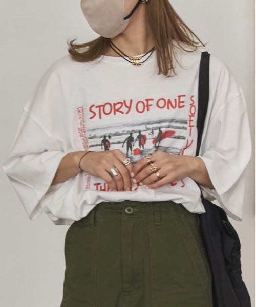 feepur by saya(フェピュールバイサヤ)の「SURFルーズTee(Tシャツ/カットソー・レディース・ライトグレー/ライトグレー系/ホワイト/ホワイト系・MEDIUM)」の10枚目の写真