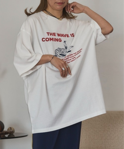 feepur by saya(フェピュールバイサヤ)の「SURFルーズTee(Tシャツ/カットソー・レディース・ライトグレー/ライトグレー系/ホワイト/ホワイト系・MEDIUM)」の16枚目の写真