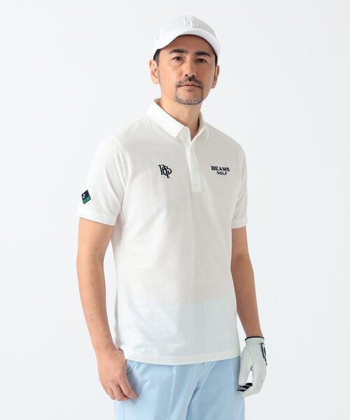 Beams Golf ポロシャツ ホワイト BEAMS GOLF（ビームス ゴルフ）ORANGE LABEL / 襟裏 ロゴ