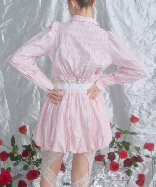 monepine(モネピネ)の「balloon layered skirt/バルーンレイヤードスカート(スカート・レディース・サックスブルー/ピンク・2/1)」の6枚目の写真
