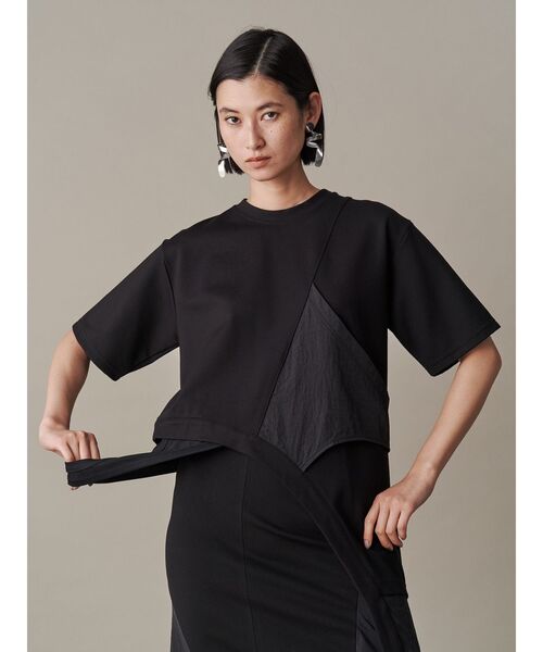 UN3D.（アンスリード）の「INVERT MIX T-SH【セットアップ着用可能】 / インバートミックスTシャツ（Tシャツ/カットソー・レディース・ブラック/ネイビー/ホワイト・38/36）」の7枚目の写真