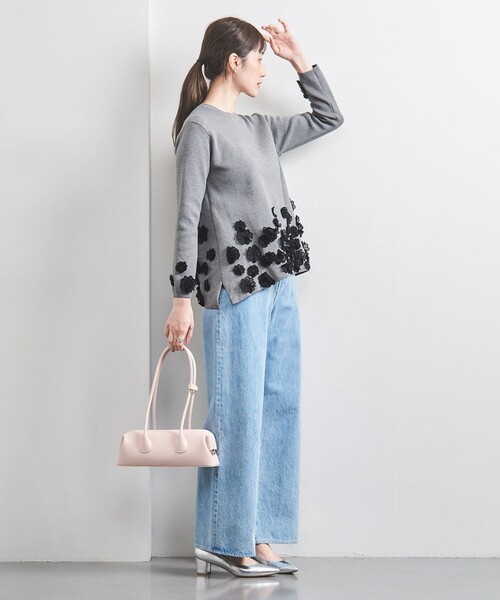 ユナイテッドアローズ UNITEDARROWS 3Dフラワーモチーフ ニット UNITED ARROWS（ユナイテッドアローズ）の「3D フラワーモチーフ