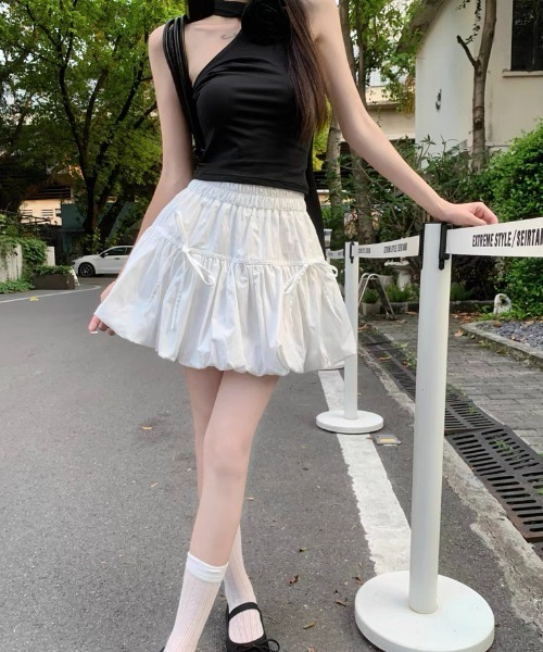 GORGE（ゴージ）の「《ボリュームバルーン×リボン》レディース ミニスカパン 体型カバー 春夏秋（その他パンツ・レディース・ブラック/グレー/オフホワイト・F）」の19枚目の写真