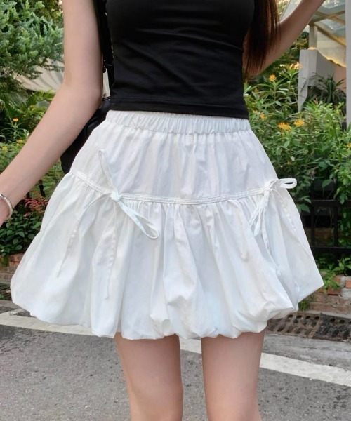 GORGE（ゴージ）の「《ボリュームバルーン×リボン》レディース ミニスカパン 体型カバー 春夏秋（その他パンツ・レディース・ブラック/グレー/オフホワイト・F）」の5枚目の写真