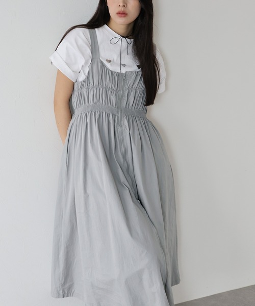 J by blue(ジェイバイブルー)の「ダブルジップキャミワンピース(ワンピース・レディース・グレー/ブラック・MEDIUM)」の2枚目の写真