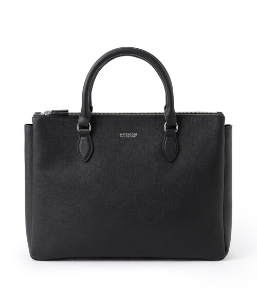 MACKINTOSH PHILOSOPHY(マッキントッシュ フィロソフィー)の「【25年春夏モデル】サフィアーノレザー ブリーフトート(トートバッグ・メンズ・ブラック/ダークネイビー・FREE)」の1枚目の写真