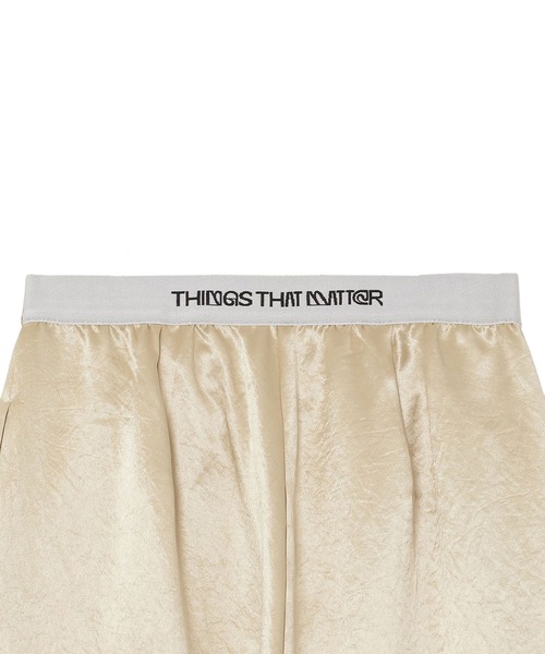 THINGS THAT MATTER（シングス ザット マター）の「ACETATE SATIN DOUBLE TUCK WIDE PANTS  / アセテートサテンダブルタックワイドパンツ（その他パンツ・レディース・グリーン/ピンク/イエロー/ブラック/パープル/ダークグリーン/ブラウン・1/2）」の16枚目の写真