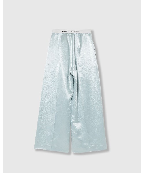 THINGS THAT MATTER（シングス ザット マター）の「ACETATE SATIN DOUBLE TUCK WIDE PANTS  / アセテートサテンダブルタックワイドパンツ（その他パンツ・レディース・グリーン/ピンク/イエロー/ブラック/パープル/ダークグリーン/ブラウン・1/2）」の11枚目の写真