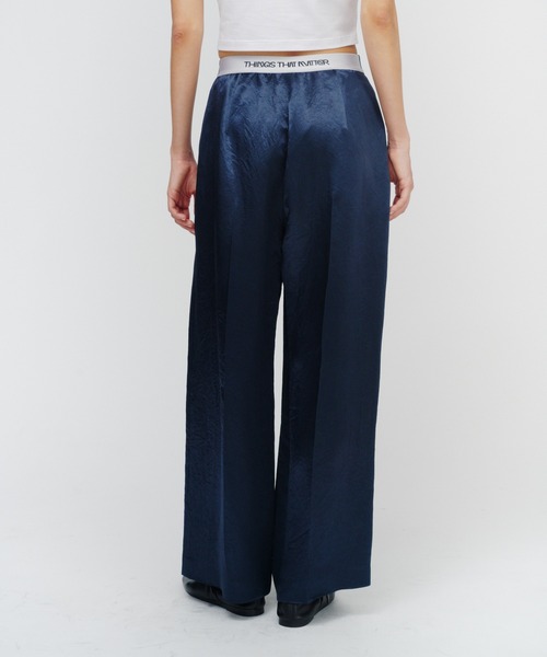 THINGS THAT MATTER（シングス ザット マター）の「ACETATE SATIN DOUBLE TUCK WIDE PANTS  / アセテートサテンダブルタックワイドパンツ（その他パンツ・レディース・グリーン/ピンク/イエロー/ブラック/パープル/ダークグリーン/ブラウン/ミント・1/2）」の16枚目の写真