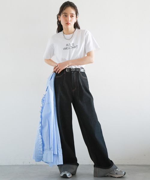 RAGEBLUE(レイジブルー)の「2サイズ展開/アソートロゴプリントTシャツ(Tシャツ/カットソー・レディース・ブラック/グレー/ホワイト/イエロー・SMALL/LARGE)」の5枚目の写真