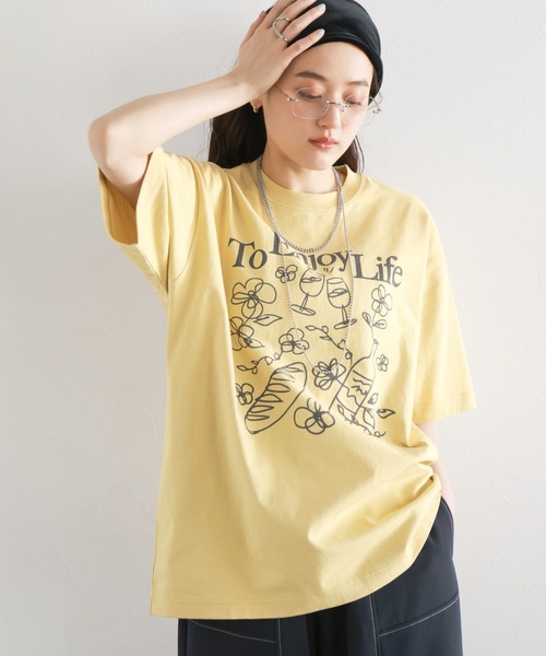 RAGEBLUE(レイジブルー)の「2サイズ展開/アソートロゴプリントTシャツ(Tシャツ/カットソー・レディース・ブラック/グレー/ホワイト/イエロー・SMALL/LARGE)」の19枚目の写真