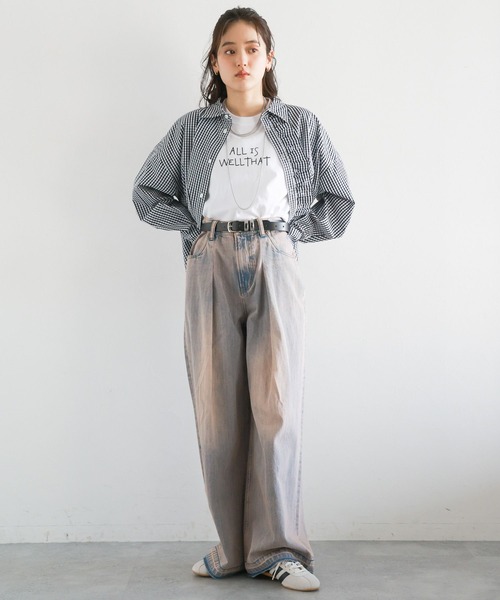 RAGEBLUE(レイジブルー)の「2サイズ展開/アソートロゴプリントTシャツ(Tシャツ/カットソー・レディース・ブラック/グレー/ホワイト/イエロー・SMALL/LARGE)」の12枚目の写真