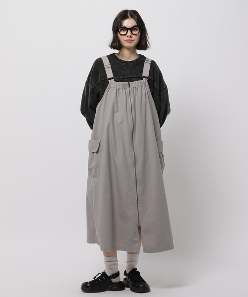 niko and...（ニコアンド）の「ギャザーZIPジャンパースカート（ジャンパースカート・レディース・カーキ/チャコール/グレー・MEDIUM/LARGE）」の10枚目の写真