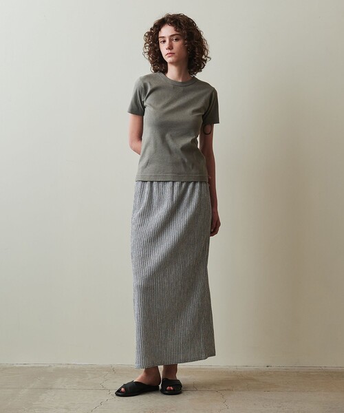 Steven Alan（スティーブンアラン）の「＜Steven Alan＞クレープ チェック イージー ロングスカート（スカート・レディース・ベージュ/ライラック/オフホワイト・S/M）」の5枚目の写真