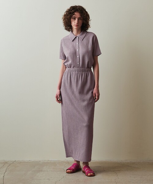 セール】＜Steven Alan＞クレープ チェック イージー ロング