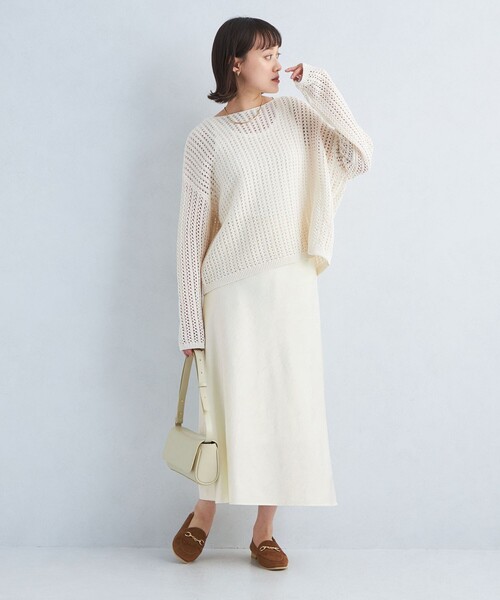 green label relaxing（グリーンレーベルリラクシング）の「ワッシャー サテン ナロー スカート（スカート・レディース・その他1/ダークグレー/オフホワイト・36/38）」の7枚目の写真